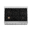 ZLINE 36-Inch Rangetop with 6 Gas Brass Burners in Stainless Steel (RT-BR-36)