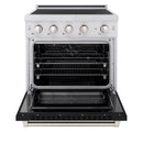 ZLINE 30-Inch 4.2 cu. ft. Paramount Induction Range with 4 Element Cooktop and Electric Convection Oven in Stainless Steel with Black Matte Door (SINR-BLM-30)