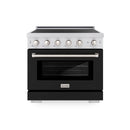 ZLINE 36-Inch 5.2 Cu. Ft. Paramount Induction Range with 5 Element Cooktop and Electric Convection Oven in Stainless Steel with Black Matte Door (SINR-BLM-36)