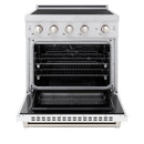 ZLINE 30-Inch 4.2 cu. ft. Paramount Induction Range with 4 Element Cooktop and Electric Convection Oven in Stainless Steel with White Matte Door (SINR-WM-30)