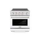ZLINE 30-Inch 4.2 cu. ft. Paramount Induction Range with 4 Element Cooktop and Electric Convection Oven in Stainless Steel with White Matte Door (SINR-WM-30)