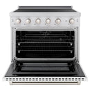 ZLINE 36-Inch 5.2 cu. ft. Paramount Induction Range with 5 Element Cooktop and Electric Convection Oven in Stainless Steel with White Matte Door (SINR-WM-36)