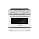 ZLINE 36-Inch 5.2 cu. ft. Paramount Induction Range with 5 Element Cooktop and Electric Convection Oven in Stainless Steel with White Matte Door (SINR-WM-36)