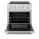 ZLINE 5-Piece Appliance Package - 30-Inch Paramount Induction Range, Wall Mount Range Hood, 36-Inch French Door Refrigerator, Dishwasher, and 30-Inch Microwave Drawer in Stainless Steel
