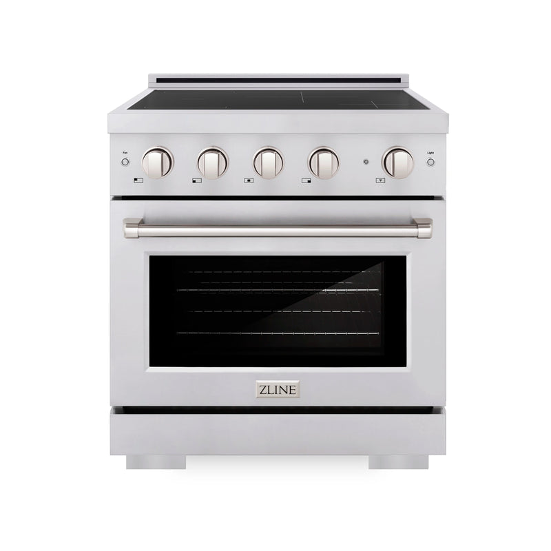 ZLINE 30-Inch, 4.2 Cu. Ft. Paramount Induction Range with 4 Element Cooktop and Electric Convection Oven in Stainless Steel (SINR30)