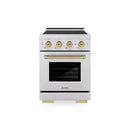 ZLINE Autograph Edition 24-Inch 3.2 Cu. Ft. Paramount Induction Range with 3 Element Cooktop and Electric Convection Oven in Stainless Steel with Champagne Bronze Accents (SINRZ-24-CB)