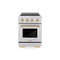 ZLINE Autograph Edition 24-Inch 3.2 Cu. Ft. Paramount Induction Range with 3 Element Cooktop and Electric Convection Oven in Stainless Steel with Polished Gold Accents (SINRZ-24-G)