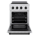 ZLINE Autograph Edition 24-Inch 3.2 Cu. Ft. Paramount Induction Range with 3 Element Cooktop and Electric Convection Oven in Stainless Steel with Matte Black Accents (SINRZ-24-MB)