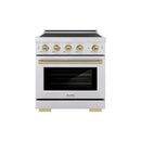 ZLINE 30-Inch, 4.2 Cu. Ft. Paramount Induction Range with 4 Element Cooktop and Electric Convection Oven in Stainless Steel with Champagne Bronze Accents (SINRZ-30-CB)