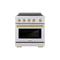 ZLINE 30-Inch, 4.2 Cu. Ft. Paramount Induction Range with 4 Element Cooktop and Electric Convection Oven in Stainless Steel with Champagne Bronze Accents (SINRZ-30-CB)