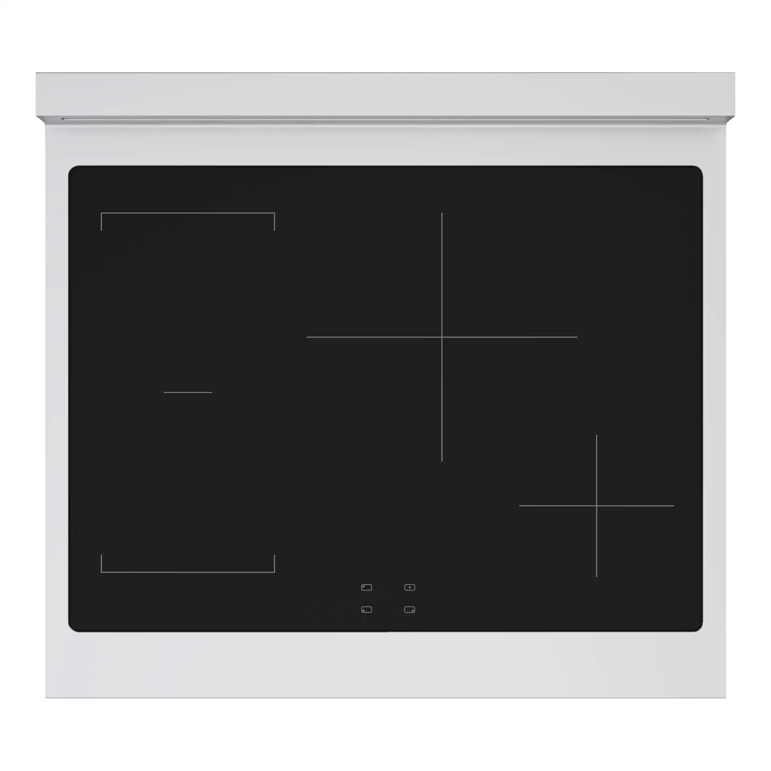Black smooth induction cooktop glass with touch control icons