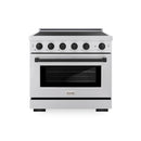 ZLINE Autograph Edition 36-Inch 5.2 Cu. Ft. Paramount Induction Range with 5 Element Cooktop and Electric Convection Oven in Stainless Steel with Matte Black Accents (SINRZ-36-MB)