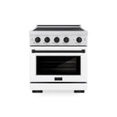 ZLINE Autograph Edition 30-Inch 4.2 Cu. Ft. Paramount Induction Range with 4 Element Cooktop and Electric Convection Oven in Stainless Steel with White Matte Door and Matte Black Accents (SINRZ-WM-30-MB)