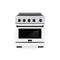 ZLINE Autograph Edition 30-Inch 4.2 Cu. Ft. Paramount Induction Range with 4 Element Cooktop and Electric Convection Oven in Stainless Steel with White Matte Door and Matte Black Accents (SINRZ-WM-30-MB)