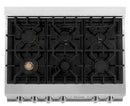 ZLINE 36-inch Legacy Series Dual Fuel Range with 6 Gas Brass Burners and Electric Oven in Stainless Steel (RA-BR-36)
