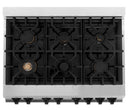 ZLINE 3-Piece Appliance Package - 36-Inch Legacy Autograph Dual Fuel Range, 36-Inch French Door Refrigerator, Dishwasher, in Stainless Steel with Matte Black Accents