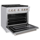 ZLINE 36-Inch 5.2 cu. ft. Paramount Gas Range with 6 Burner Cooktop and Convection Gas Oven in Stainless Steel (SGR36)