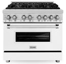 ZLINE 36-inch Legacy Series Dual Fuel Range with White Matte Door (RA-WM-36)