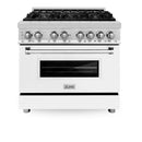 ZLINE 36-inch Legacy Series Dual Fuel Range with White Matte Door (RA-WM-36)