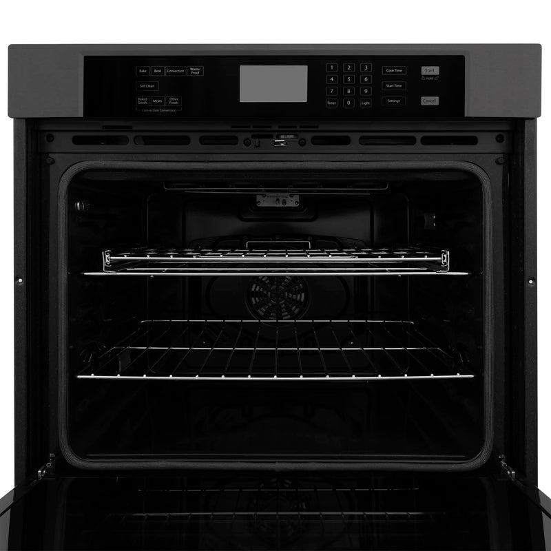 ZLINE 30-Inch Professional Single Wall Oven with Self Clean and True Convection in Black Stainless Steel (AWS-30-BS)
