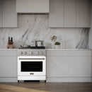 ZLINE 30-Inch Paramount Gas Range with 4 Burner and 4.2 cu. ft. Convection Gas Oven in Stainless Steel with White Matte Door (SGR-WM-30)