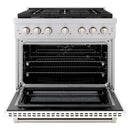 ZLINE 36-Inch Paramount Gas Range with 6 Burner and Convection Gas Oven in Stainless Steel with White Matte Door (SGR-WM-36)