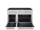 ZLINE 2-Piece Appliance Package - 48-inch Gas Range in Stainless and White Matte Door, and Convertible Vent Range Hood (2KP-SGRWMRH48)