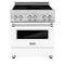 ZLINE 30-Inch 4.0 cu. ft. Induction Range with a 4 Element Stove and Electric Oven in Stainless Steel with White Matte Door (RAIND-WM-30)