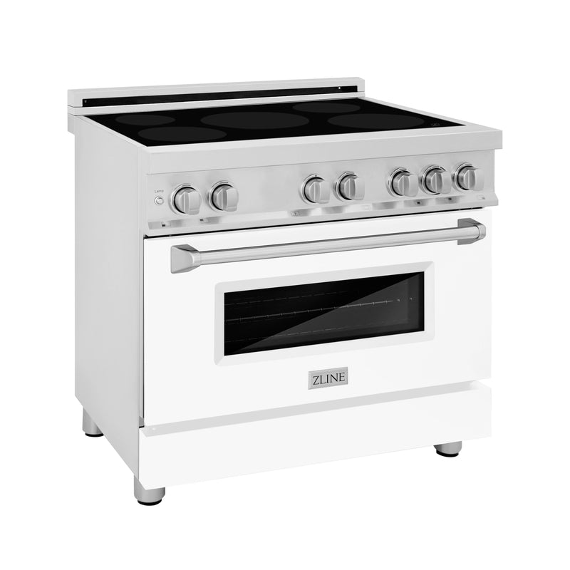 ZLINE 36-Inch 4.6 cu. ft. Induction Range with a 4 Element Stove and Electric Oven in White Matte (RAIND-WM-36)