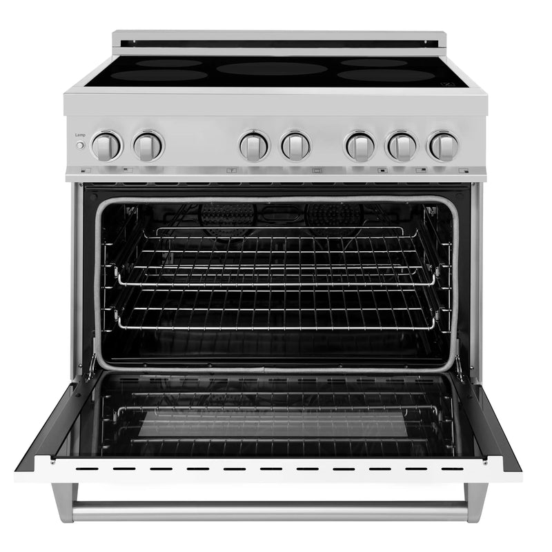 ZLINE 36-Inch 4.6 cu. ft. Induction Range with a 4 Element Stove and Electric Oven in White Matte (RAIND-WM-36)