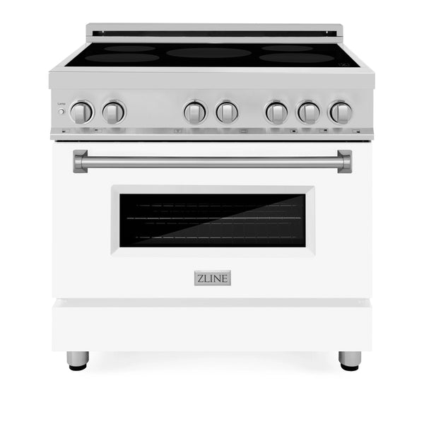 ZLINE 36-Inch 4.6 cu. ft. Induction Range with a 4 Element Stove and Electric Oven in White Matte (RAIND-WM-36)