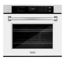 ZLINE 30-Inch Professional True Convection Single Wall Oven with Air Fry and Self Clean in Stainless Steel with White Matte Door (WAS-WM-30)