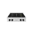 ZLINE Autograph Edition 30-Inch Paramount Gas Rangetop with 4 Burner DuoPro™ Cooktop in Stainless Steel and Matte Black Accents (PSRTZ-30-MB)