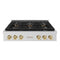 ZLINE Autograph Edition 36-Inch Paramount Gas Rangetop with 6 Burner DuoPro™ Cooktop in Stainless Steel and Champagne Bronze Accents (PSRTZ-36-CB)