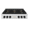 ZLINE Autograph Edition 36-Inch Paramount Gas Rangetop with 6 Burner DuoPro™ Cooktop in Stainless Steel and Matte Black Accents (PSRTZ-36-MB)