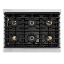 ZLINE Autograph Edition 36-Inch Paramount Gas Rangetop with 6 Burner DuoPro™ Cooktop in Stainless Steel and Matte Black Accents (PSRTZ-36-MB)