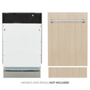 ZLINE 18-Inch Tallac Series 3rd Rack Top Control Dishwasher in Custom Panel Ready with Stainless Steel Tub, 51dBa (DWV-18)