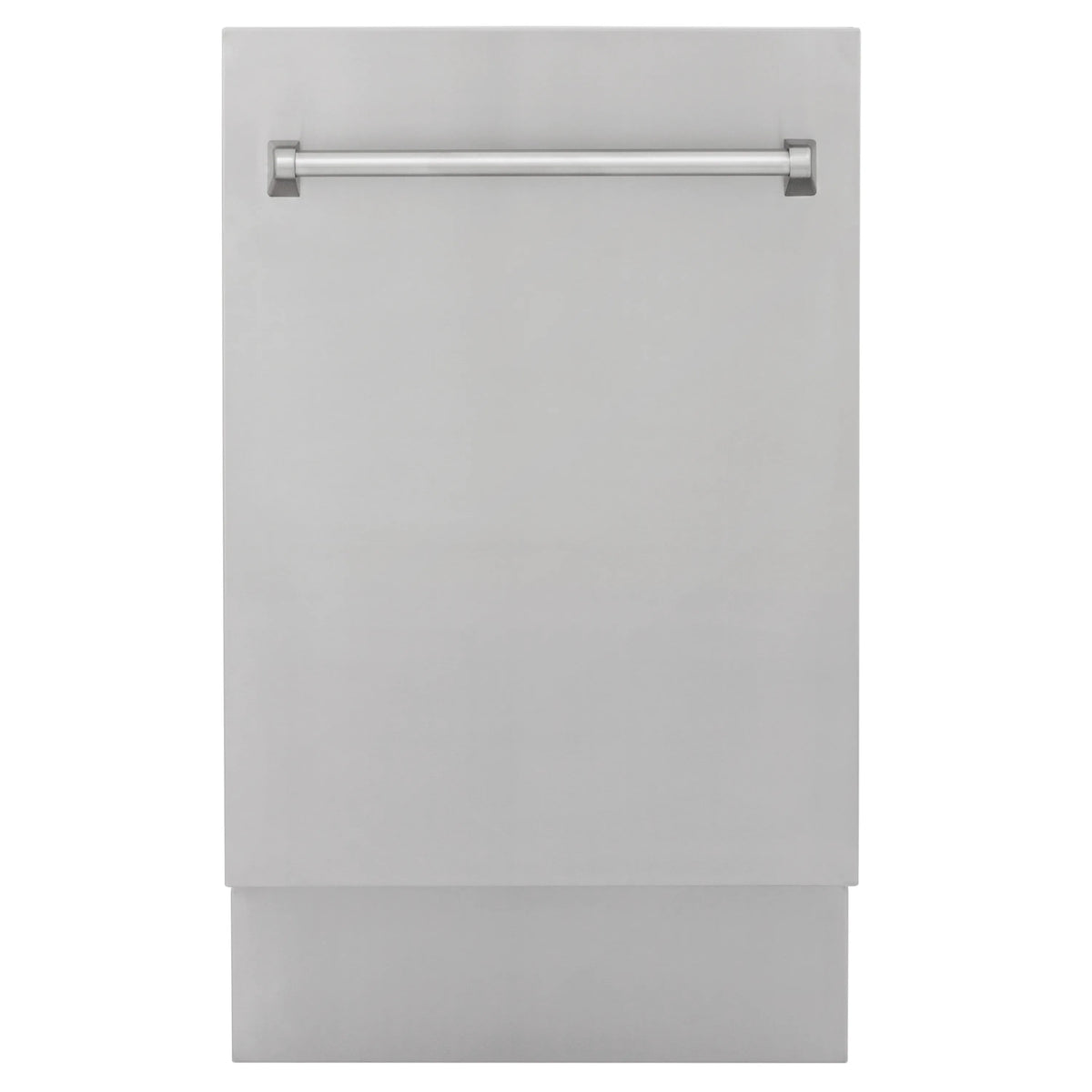 Stainless steel dishwasher front panel with top handle