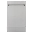Stainless steel dishwasher front panel with top handle