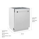 ZLINE 24-Inch Tallac Series 3rd Rack Dishwasher in Stainless Steel, 51dBa (DWV-304-24)