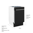 ZLINE 18-Inch Tallac Series 3rd Rack Top Control Dishwasher in Black Matte with Stainless Steel Tub, 51dBa (DWV-BLM-18)
