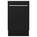 ZLINE 18-Inch Tallac Series 3rd Rack Top Control Dishwasher in Black Matte with Stainless Steel Tub, 51dBa (DWV-BLM-18)