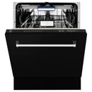 ZLINE 24-Inch Tallac Series 3rd Rack Dishwasher in Black Matte with Stainless Steel Tub, 51dBa (DWV-BLM-24)