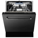 ZLINE 24-Inch Tallac Series 3 Rack Tall Tub Dishwasher in Black Stainless Steel with Stainless Steel Tub, 51dBa (DWV-BS-24)