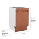 ZLINE 18-Inch Tallac Series 3rd Rack Top Control Dishwasher in Copper with Stainless Steel Tub, 51dBa (DWV-C-18)