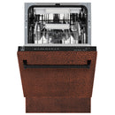 ZLINE 18-Inch Tallac Series 3rd Rack Top Control Dishwasher in Hand Hammered Copper with Stainless Steel Tub, 51dBa (DWV-HH-18)