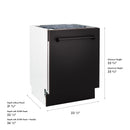 ZLINE 24-Inch Tallac Series 3rd Rack Dishwasher in Oil Rubbed Bronze with Stainless Steel Tub, 51dBa (DWV-ORB-24)