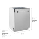 ZLINE 24-Inch Tallac Series 3rd Rack Dishwasher in Satin Stainless Steel with Stainless Steel Tub, 51dBa (DWV-SN-24)