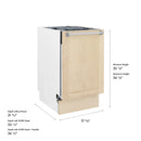 ZLINE 18 Tallac Series 3rd Rack Top Control Dishwasher in Unfinished Wood with Stainless Steel Tub, 51dBa (DWV-UF-18)