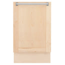 ZLINE 18 Tallac Series 3rd Rack Top Control Dishwasher in Unfinished Wood with Stainless Steel Tub, 51dBa (DWV-UF-18)